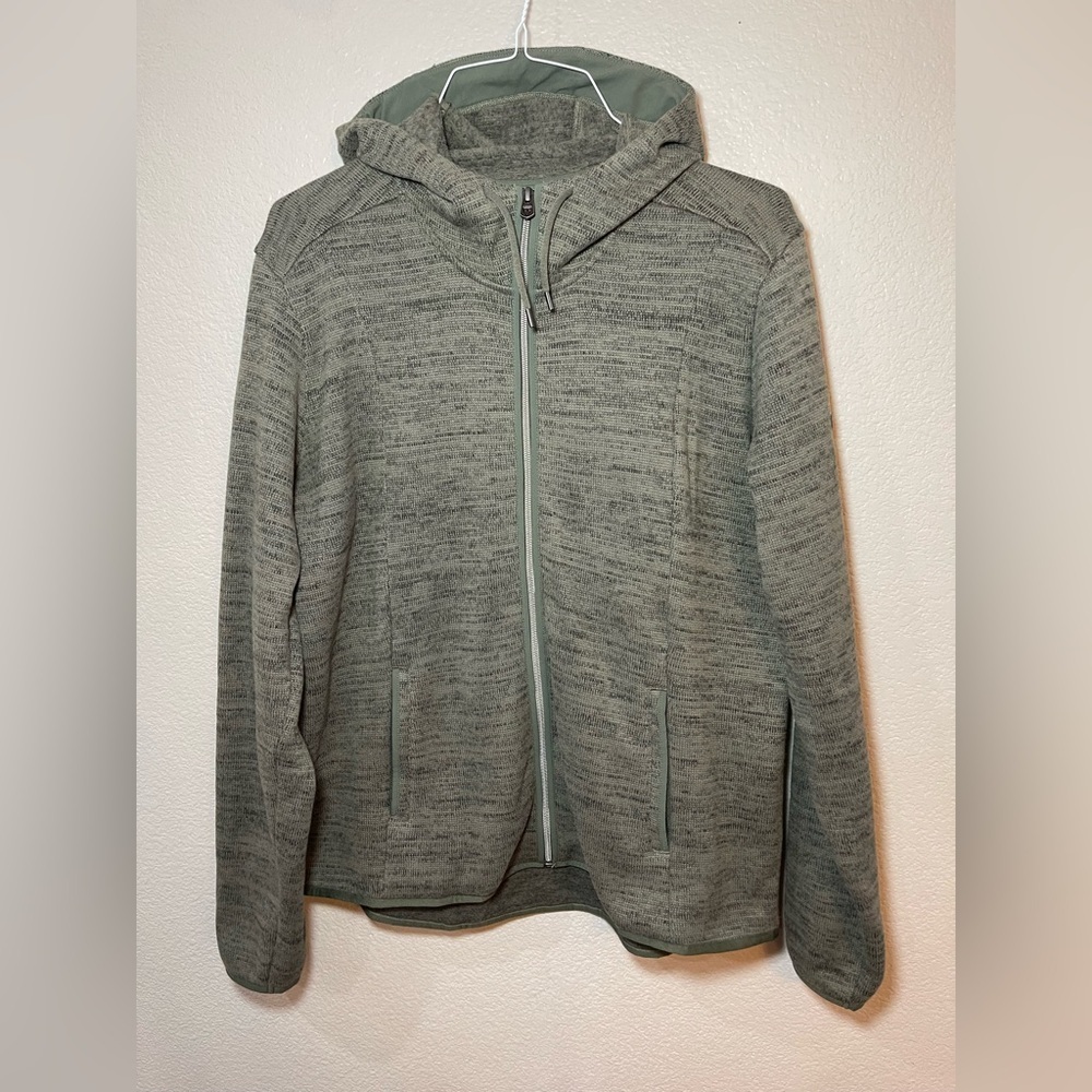 KUHL ASCENDYR Hooded fleece full zip jacket women’s XL layering green fleece - Picture 4 of 12